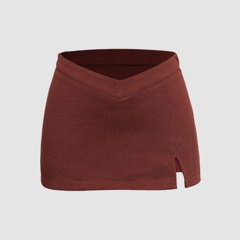 Leather Look Pu Shorts - CINNAMON / S